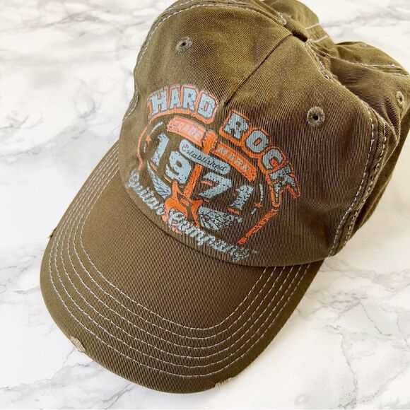 Hard Rock Cafe guitar company unisex graphic hat distressed - Picture 1 of 6